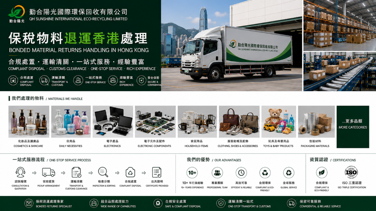 保税物料退运香港销毁