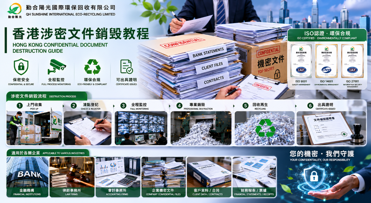 香港涉密文件销毁教程：ISO27001物理粉碎数据清零